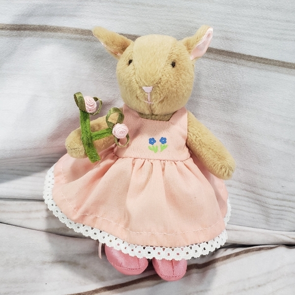 Rosie Rabbit Sylvia Long Mother Goose Plush Doll Mini Pink Floral 6 Inch 2000 - Picture 1 of 11